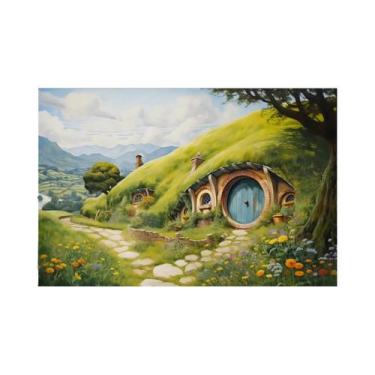 Imagem de Pintura Em Tela Casa De Halfling Cozy Earth, Pôster De Paisagem Buraco