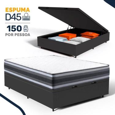Imagem de Cama Box Baú com Colchão de Espuma D45 Double Face Territory Hellen Casal 138cm