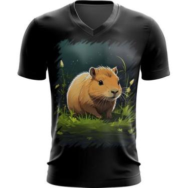 Imagem de Camiseta Gola V Capivara do Bem Animalzinho 19 - Kasubeck Store®, INF 