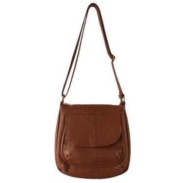 Imagem de Bolsa Transversal Direto De Fábrica Topgrife Atacado Couro Cor Caramelo Tamanho único