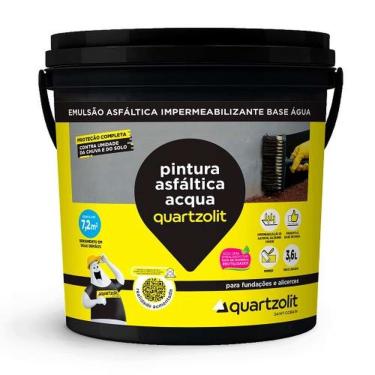 Imagem de Pintura Asfáltica Acqua Galão 3,6L para Impermeabilização em Áreas Externas e Internas Quartzolit