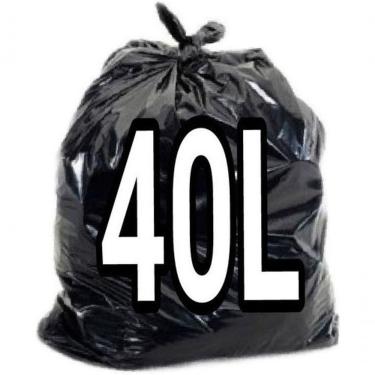 Imagem de Saco para Lixo 40 Litros Parede Dupla Micra 06 para Lixo Normal 50x60 cm Preto Higipack