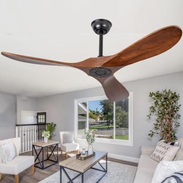 Imagem de Ventilador de teto Ceversa 52" Wood 3 Blade Walnut Remote