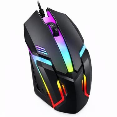 Imagem de Mouse Gamer Usb Led Rgb 1000dpi B-max Para Jogos Pc Notebook, Preto