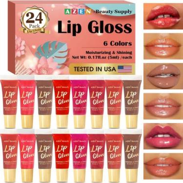 Imagem de Gloss Labial AZEN Kit com 24 Unidades Hidratante com Vitamina E