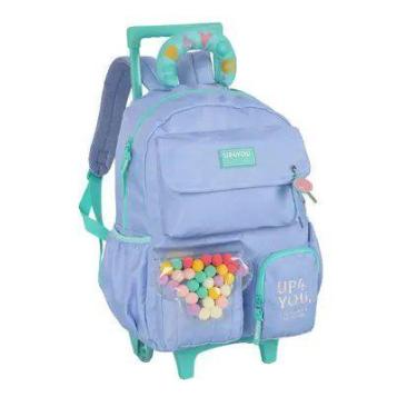 Imagem de Mochila Escolar Infantil de Rodas Up4You Luxcel - Lilás - AZUL, AZUL