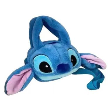 Imagem de Bolsa Infantil De Pelucia Lilo Stitch Transversal Azul - Unistar