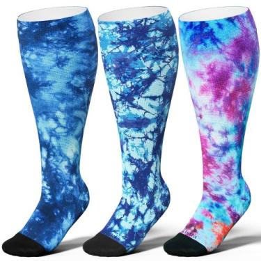 Imagem de Meias de compressão LEVSOX Wide Calf 15-20 mmHg para mulheres e homens