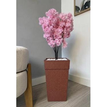 Imagem de Planta Flor Cerejeira Artificial Com Vaso Arranjo Completo - - PLANDEC