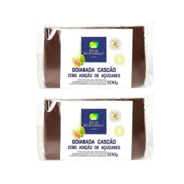 Imagem de Kit 2 Goiabada Cascão Zero Açúcar (Tablete) 200g São Lourenço