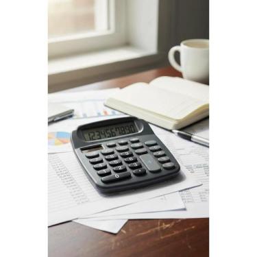 Imagem de 2x Calculadora 10 Dígitos Cinza - Prática e Essencial - Congratulation
