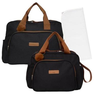 Imagem de Kit Bolsas Maternidade Pirulitando G+P+T Família Preta, Preto, Único