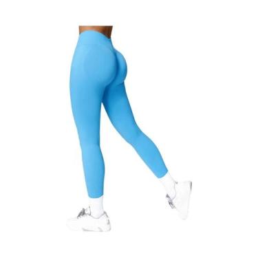 Imagem de Leggings Esportivas Femininas Com Controle De Cintura Em V E Efeito Sc