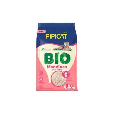 Imagem de Areia Higiênica Pipicat Bio Mandioca para Gatos 2,6 Kg Natural e Aglom