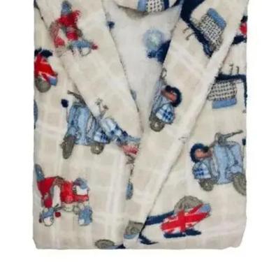 Imagem de Roupão Microfibra Infantil Tamanho M Estampa Motocicleta Camesa
