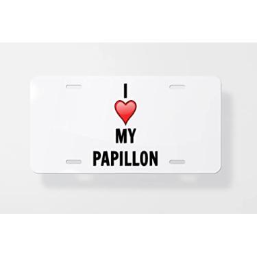 Imagem de Papillon Capa para placa de licença – Capa para placa de carro – Capa para moldura da placa de carro 15 x 30 cm