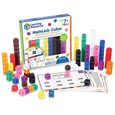 Imagem de Learning Resources MathLink Cubes Conjunto de Atividades Matemáticas Elementares, Brinquedo de Matemática, Brinquedo Pré-Escolar, Cartões de Atividades Incluídos, Idades a partir de 18 meses