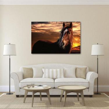 Imagem de Quadro Cavalo Marrom decorativo Para Sala Quarto Escritório 1