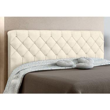 Imagem de Cabeceira Paris Cama Box Casal 140 Cm Suede Amassado Bege