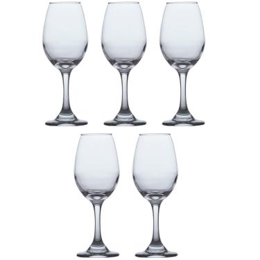 Imagem de Conjunto 5 Taças de Vidro 318ml VINHO TINTO ÁGUA Cristal