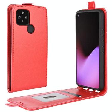 Imagem de YUNCHAO Caixa de telefone Para Google Pixel 5 XL R64 Texture Single Vertical Flip Capa protetora de couro com slots para cartão e moldura de foto capa para celular