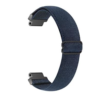 Imagem de WONFAITH Pulseira de relógio elástica ajustável compatível com Garmin Forerunner 235, pulseira de substituição esportiva de nylon respirável para Forerunner 220/230/620/630/735XT/235Lite para mulheres e homens, azul marinho