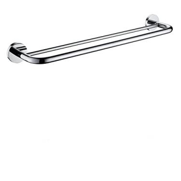 Imagem de Barra de toalha dupla de aço inoxidável montada na parede toalheiro preto escovado ouro acessórios para porta-toalha de banheiro ouro rosa, barra de toalha dupla A1