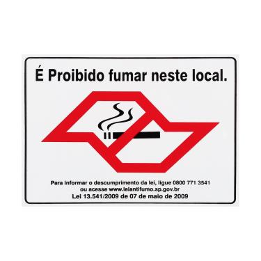 Imagem de Placa De Sinalização É Proibido Fumar Neste Local 25x20 Acesso - P-5/2 F9e