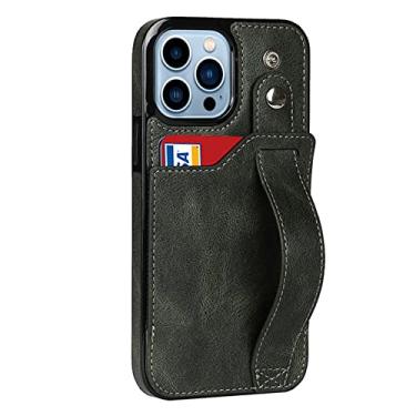 Imagem de Capa de telefone comercial de couro para iphone 14 13 12 11 pro max xs xr x 6 6s 7 8 plus se 2020 cartão carteira carteira bolsa capa, verde escuro, para ip 12 mini 5.4 polegadas