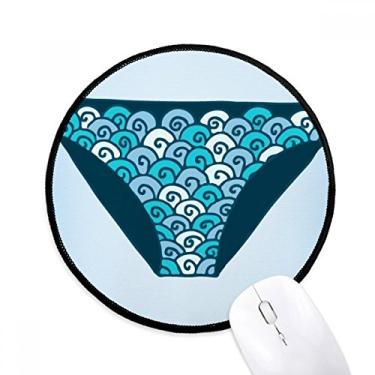Imagem de Calção de banho azul ilustração padrão mouse pad desktop escritório tapete redondo para computador