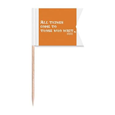 Imagem de English Motto Bandeiras de palito de dente automotivação para marcação de rotulagem para bolo de festa comida prato de queijo