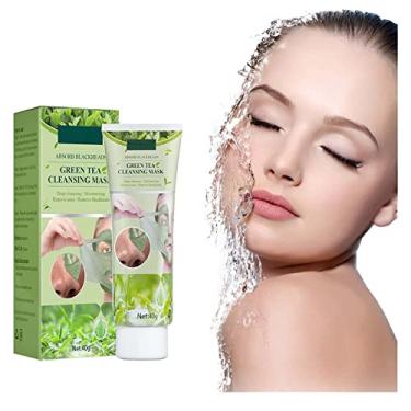 Imagem de Máscara de chá verde natural para rosto, removedor de cravos, limpeza de poros profundos, hidratante, controle de óleo, brilho de pele para todos os tipos de pele homens e mulheres (NO, 1 PC)