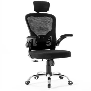 Imagem de Cadeira De Escritório Ergonômica Preta Com Estofado Office