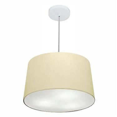 Imagem de Lustre Pendente Cone Cúpula Tecido 30/45x40 cm, Vivare Iluminação, Pendente4247 LA, Algodão Cru, Médio