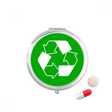 Imagem de Caixa de comprimidos quadrada verde reciclável para guardar remédios