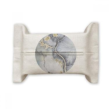 Imagem de Capa de papel para lenços faciais aquarela abstrata com sombreamento de tinta saco de linho de algodão