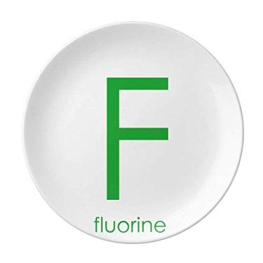 Imagem de Elementos Químicos Tabela de Período Elementos Halogênios, Flúor, Prato Decorativo de Porcelana Salver Prato de Jantar