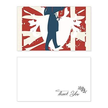 Imagem de Guarda-chuva masculino vermelho azul estampa grafite rua cartão de agradecimento aniversário aniversário saudação casamento agradecimento