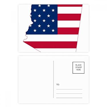 Imagem de Arizona USA Mapa Estrelas Listras Bandeira Formato Cartão Postal Cartão Cartão Cartão de Aniversário