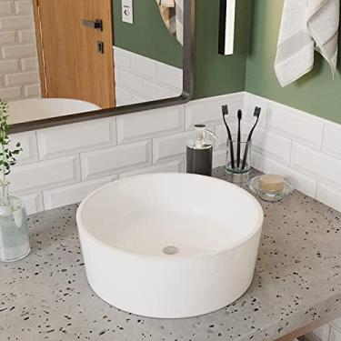 Imagem de Cuba Pia para Banheiro Redonda Serena Branco