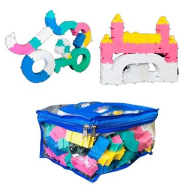 Imagem de Sacola de Peças de Montar Criativo Monta Tudo 80 Peças