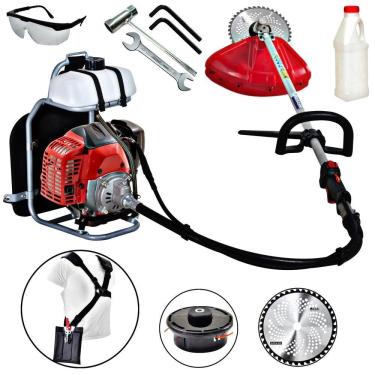 Imagem de Roçadeira Profissional Costal Kawashima KW420C 42cc 2T á Gasolina Potente e de Alta Dur...