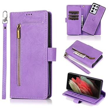 Imagem de Capa protetora para telefone For Samsung Galaxy S21 Ultra/S30 Ultra Wallet Case, 2 in 1 Detachable PU Leather Phone Cover for Samsung Galaxy S21 Ultra/S30 Ultra,Magnetic Pouch Shell with Stand+Card Ho