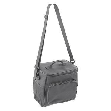 Imagem de Bolsa Térmica, Lancheira de Pano Oxford Térmico de 2 Camadas para Piquenique (Cinza)