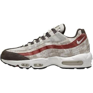 Imagem de Nike Tênis de corrida masculino Air Max 95, Light Bone Summit Branco Cáqui Dune Vermelho, 39