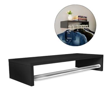 Imagem de Cabideiro De Parede Arara Suspenso Pendurar Roupas Aéreo Quarto Loja Closet Multiuso Cabides Organizador