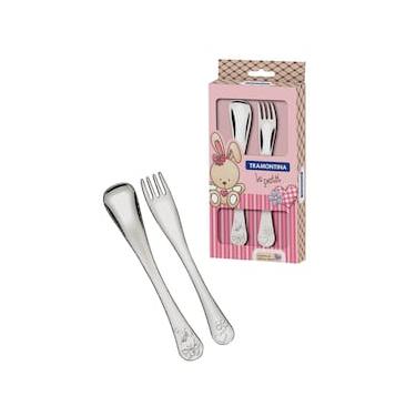 Imagem de Conjunto Talheres Infantil Tramontina Le Petit Menina Inox - 2 Peças