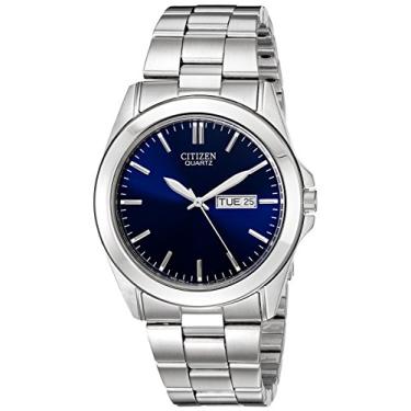 Imagem de Citizen Relógio masculino clássico de quartzo, aço inoxidável, Pulseira de prata, mostr...
