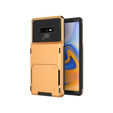 Imagem de YOGISU Capa carteira com compartimentos para cartões para Samsung Galaxy S10 S22 S21 S20 A7 2018 A750 S8 S9 Capa para Samsung A750 A7 2018 S9 Plus Note 9, laranja, para Galaxy S21 Plus