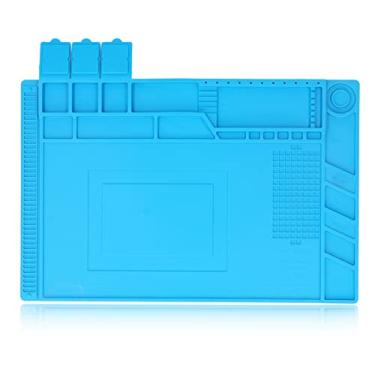 Imagem de Vomeko Tapete de reparo de silicone magnético antiestático resistente ao calor com tapete de solda Tapete de solda antiderrapante Tapete de trabalho de reparo eletrônico Tapete de solda de silicone.
